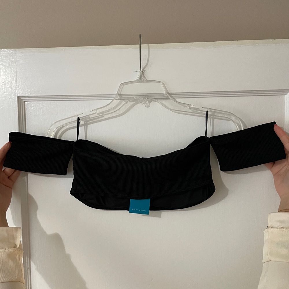 New Look Hook And Eye Bardot Bikini Top